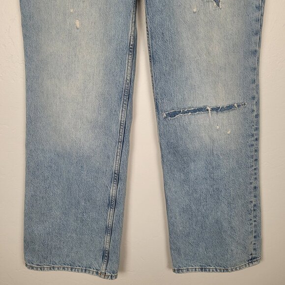Free People We The Free Tennessee Low Rise Boyfriend Jeans Montrose Blue Size 28 - Picture 5 of 13